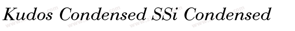 Kudos Condensed SSi Condensed Italic字体转换